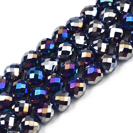 Electroplate opaco colore solido perle di vetro fili EGLA-N002-26-B01-1