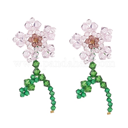 Boucles d'oreilles pendantes imitation cristal autrichien fleur de vie X1-EJEW-TA00029-01-1