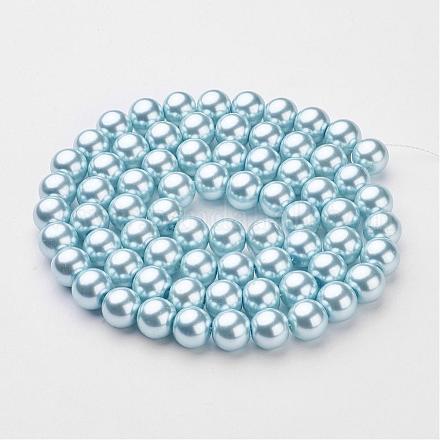Chapelets de perles en verre nacré HY-12D-B09-1