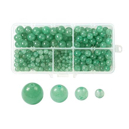 340pcs 4 tailles perles d'aventurine vertes naturelles G-LS0001-23-1