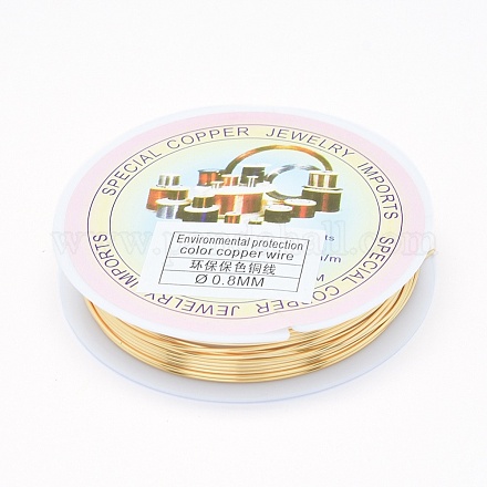 Alambre de joyería de cobre redondo ecológico CWIR-P001-01-0.8mm-1