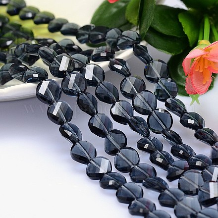 Faceted Flat Round Imitation Austrian Crystal Bead Strands G-M193-8mm-20A-1