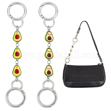 Estensori per cinturini per borsa con maglie smaltate in lega di avocado AJEW-AB00070-01-1