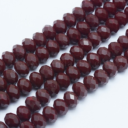Chapelets de perles en rondelles facettées en verre X-GLAA-E403-07-1
