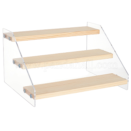 NBEADS 3-Step Acrylic Tiered Display Stand ODIS-WH0025-60A-1