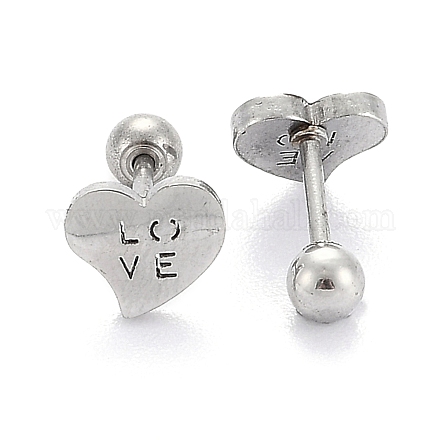 201 Stainless Steel Earlobe Plugs for Valentine's Day EJEW-R147-37-1