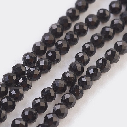 Chapelets de perles en spinelle noir naturel G-F568-031-2mm-1