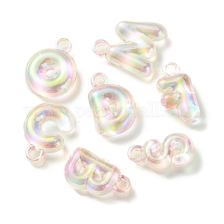 UV Plating Rainbow Iridescent Acrylic Beads OACR-K003-007E-1