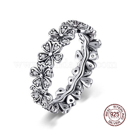 Thailand 925 Sterling Silver  Finger Rings RJEW-FF0008-011AS-18mm-1