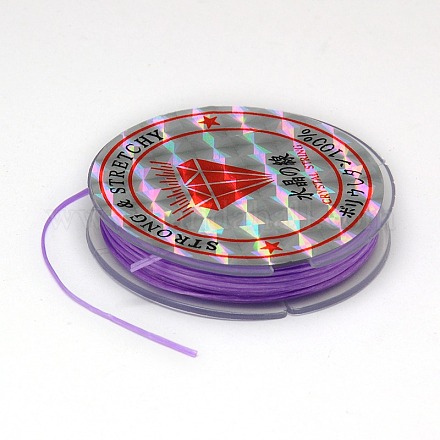 フラット弾性クリスタルストリング  紐コードの水晶の線  紫色のメディア  0.8mm  約10.93ヤード（10m）/ロール X-EW-F001-03-1