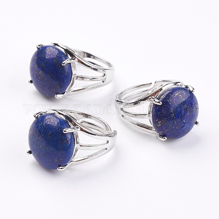 Lapis naturali regolabili anelli di barretta lazuli RJEW-F075-01L-1