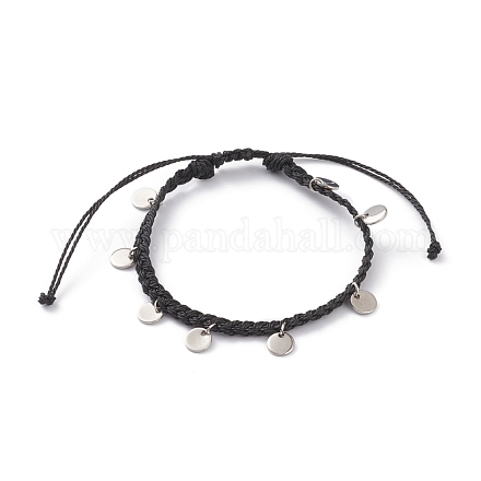 Waxed Polyester Cord Braided Bead Bracelets BJEW-JB05762-01-1
