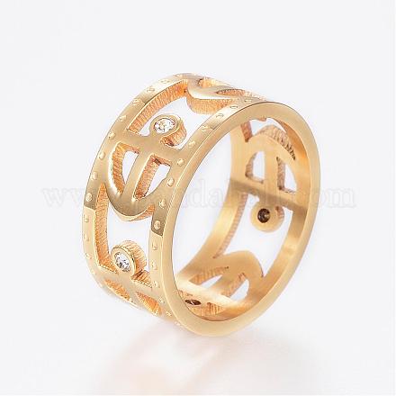 304 Stainless Steel Wide Band Rings RJEW-H070-02G-18mm-1
