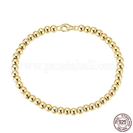925 bracelets chaîne boule ronde en argent massif BJEW-I314-012B-G-1