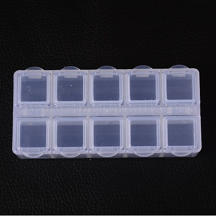Contenedores de abalorios de plástico cuboide CON-N007-01-1