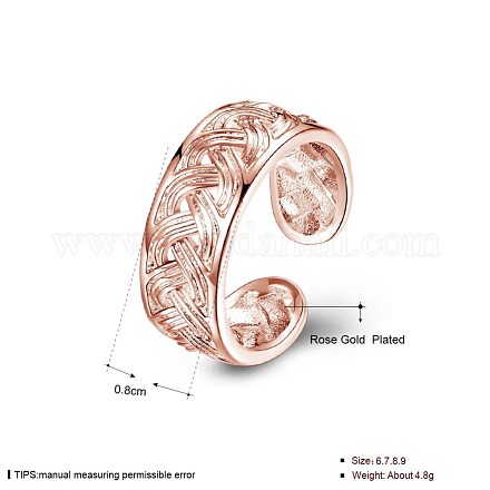 Gli anelli del polsino di fascia larga dell'ottone di modo RJEW-BB21824-RG-8-1