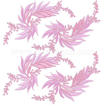 Gorgecraft 4Pcs 2 Style Leaf Computerized Embroidery Cloth Iron on/Sew on Patches DIY-GF0008-58A-1