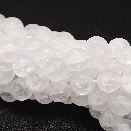 Chapelets de perles en quartz craquelé synthétique CCG-K002-6mm-01-1