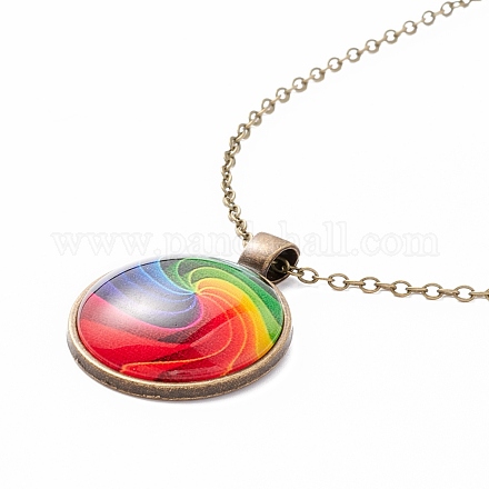 Collar del orgullo del arco iris NJEW-F290-01C-1