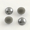 Pearlized Plated Opaque Glass Cabochons, Half Round/Dome, Gray, 5.5x3mm