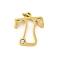 304 Stainless Steel Pendants, with Cubic Zirconia, Letter Charms with Jump Rings, Real 18K Gold Plated, Letter T, 20x17x2.1mm, Hole: 3mm