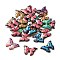 Printed Alloy Pendants, with Enamel, Butterfly, Light Gold, Mixed Color, 15.5x22x2mm, Hole: 1.8mm