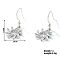 Geometric Brass Clear Cubic Zirconia Dangle Earrings, Fashion Chanel Style Jewelry, Silver, 32x14mm