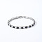 Brass Micro Pave Cubic Zirconia Slider Bracelets for Woman, Square, Black, Inner Diameter: 6-3/4 inch(17cm)