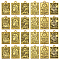 24Pcs 6 Style Zinc Alloy Pendants, Rectangle with Tarot Charm, Antique Golden, 23.3x14x1.5mm, Hole: 1.8mm, 4pcs/style