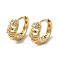 Brass Micro Pave Cubic Zirconia Hoop Earring, Light Gold, 14x6mm