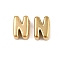 304 Stainless Steel Charms, Letter, Ion Plating(IP), Real 18K Gold Plated , Letter N, 7.5x4.5x3.5mm, Hole: 1.8mm