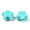 Opaque Acrylic Beads, Star, Turquoise, 9x9.5x5.5mm, Hole: 2.5mm, about 2050pcs/500g
