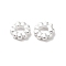 Brass Beads, Cadmium Free & Lead Free, Flower, Silver, 4x1mm, Hole: 1.6mm
