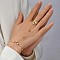 Alloy Link Bracelets, Ring Bracelets for Women, Heart, Golden, 6-1/4 inch(16cm)