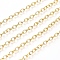 Brass Cable Chains, Soldered, with Spool, Flat Oval, Long-Lasting Plated, Real 18K Gold Plated, 5x3.5x0.7mm, about 16.4 Feet(5m)/roll