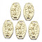 Alloy Links Connectors, Oval with Flower, Cadmium Free & Nickel Free & Lead Free, Real 16K Gold Plated, 34x19.5x2.5mm, Hole: 2.5x6mm