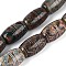 Tibetan Style dZi Beads, Natural Agate Beads, Dyed & Heated, Oval, Wave Pattern, 22~23x14~15mm, Hole: 1.6~3mm