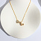 Heart Initial Brass Micro Pave Clear Cubic Zirconia Pendant Necklaces, Golden, Letter L, 16.14 inch(41cm)