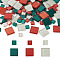272Pcs 2 Style Square Transparent Glass Cabochons, Mosaic Tiles, for Home Decoration or DIY Crafts, Colorful, 20x20x4mm, 200g, about 52pcs