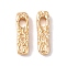 Brass Pendants, Rectangle, Real 18K Gold Plated, 18.5x4.6x3mm, Hole: 2.4mm
