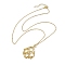 Crystal Stone Cage Pendant Necklaces, with Brass Slider, 304 Stainless Steel Cable Chain Necklaces, Golden, 23.46 inch(59.6cm)