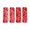 Baking Paint Glass Pendants, Rectangle, Red, 30x9x5.5mm, Hole: 1mm