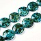 Synthetic Turquoise Beads Strands, Spray Painted, Flat Round, Sea Green, 24x6.5mm, Hole: 0.9mm, about 16pcs/strand, 15.08''(38.3cm)