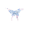 Glass Finger Rings, Butterfly, Cornflower Blue, Butterfly: 43x52mm, Inner Diameter: 17mm