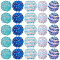 30Pcs 5 Style Resin Rhinestone Graduated Beads, with Acrylic Round Beads Inside, AB-Color, for Bubblegum Jewelry, Mixed Color, 19.5~20x17.5~20mm, Hole: 2~2.8mm, 6pcs/style