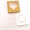 Paper Folding Boxes, Empty Eyelash Packaging Box, with Clear Window, Square, Gold, 7.2x7.2x1.5cm