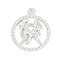 Twelve Constellations Alloy Pendants, Gemini, 22.5x19x2.5mm, Hole: 1.8mm