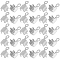 300Pcs Brass Pendant Rhinestone Settings, Square Charms, Platinum, Tray: 4mm, 8.5x4.5mm, Hole: 1.4mm