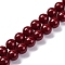 Baking Paint Glass Beads, Round, Red, 10mm, Hole: 0.8mm, about 38pcs/strand, 15.83''(40.2cm)