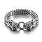 Tiger Viking 304 Stainless Steel Wheat Chain Bracelets for Men, Alloy Clasp, Antique Silver, 8-1/4 inch(21cm)